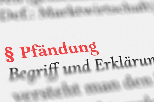 Foto: Textausschnitt Pfändung
